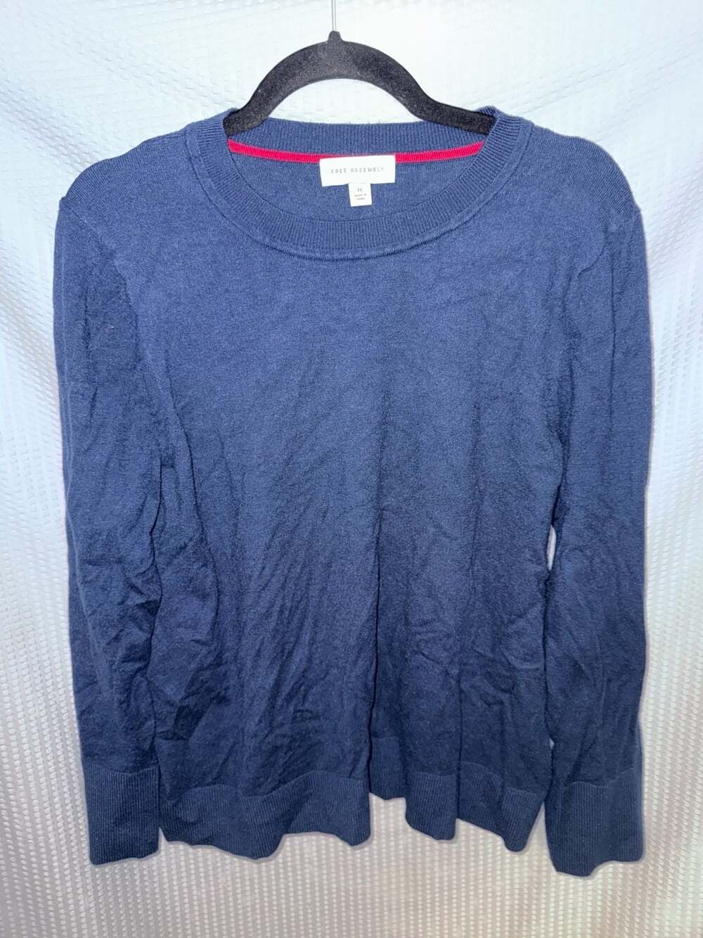 Free Assembly Blue Long Sleeve Crew Neck Sweater 1X